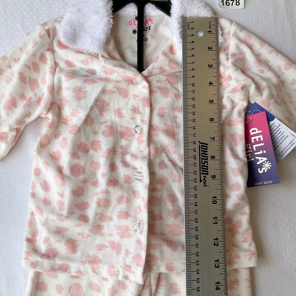Delias Girl Toddler Girl’s So Soft Long Sleeve Pijama Set size 24M, Leopard Pink - Picture 2 of 9